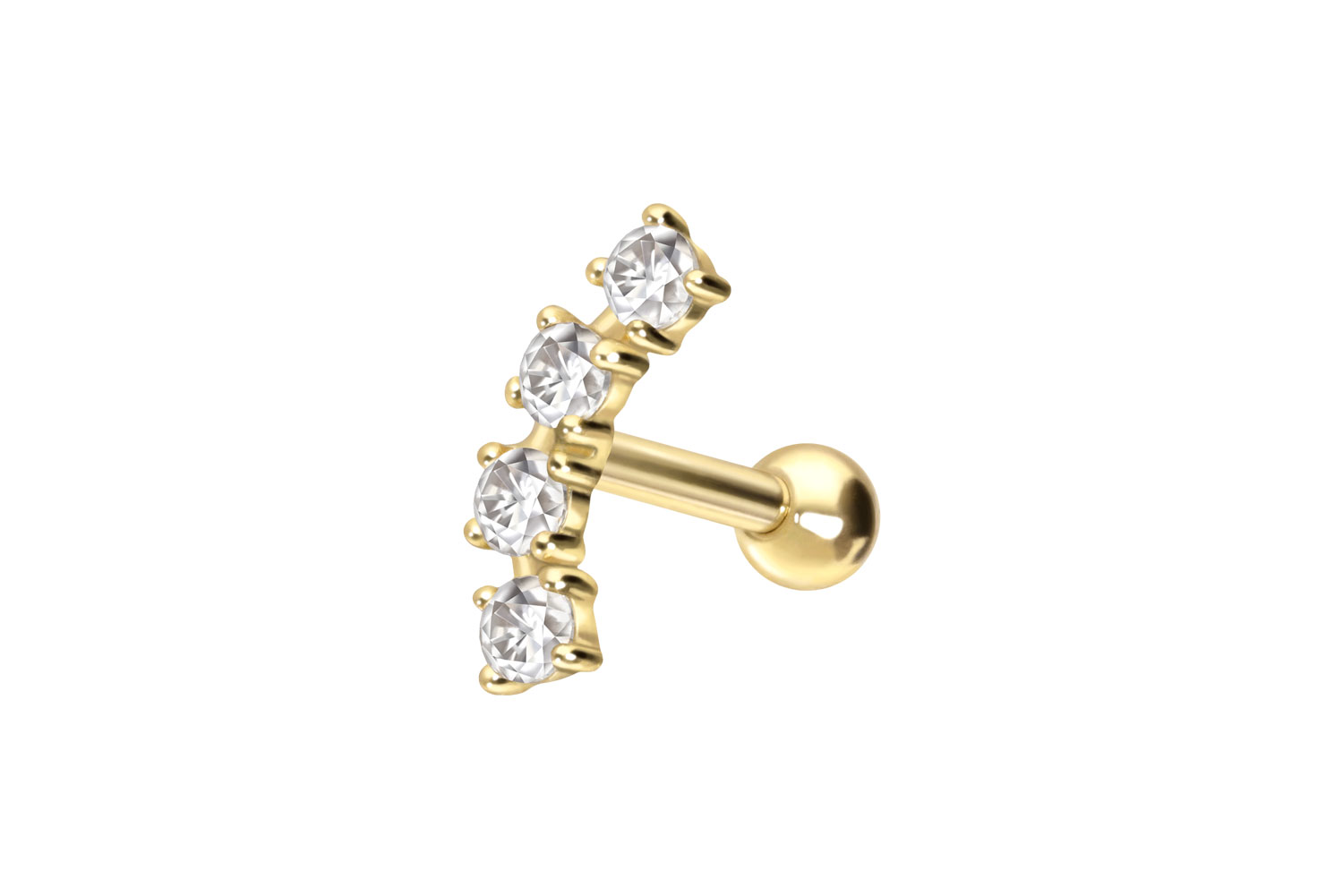 14/18 Karat Gold Ohrpiercing 4 EINGEFASSTE MOISSANITE